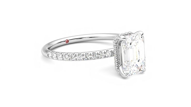 Taylor & Hart Thyme Emerald Engagement Ring 360 degree image 6