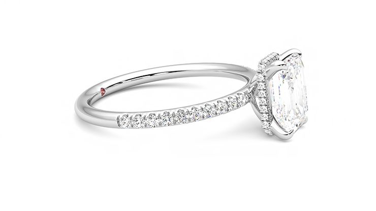 Taylor & Hart Thyme Emerald Engagement Ring 360 degree image 8