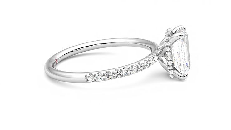 Taylor & Hart Thyme Emerald Engagement Ring 360 degree image 9