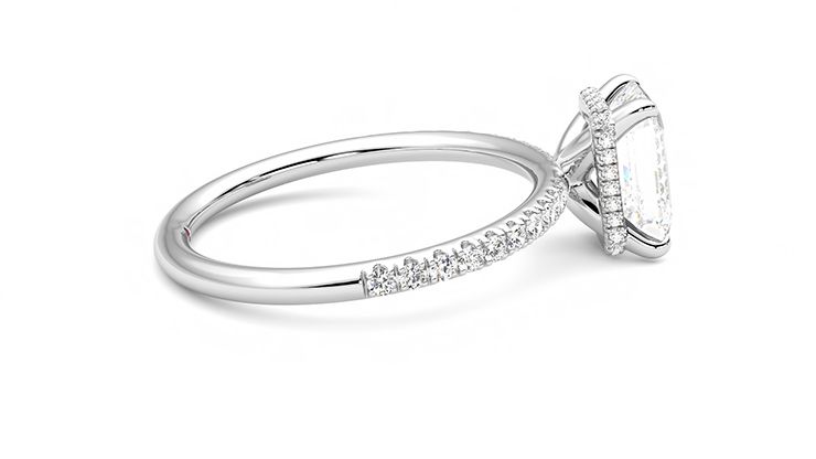 Taylor & Hart Thyme Emerald Engagement Ring 360 degree image 10