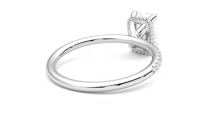Taylor & Hart Thyme Emerald Engagement Ring 360 degree image 13