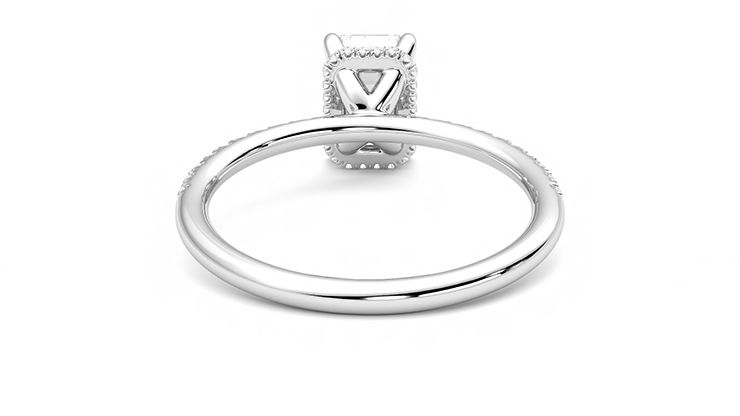Taylor & Hart Thyme Emerald Engagement Ring 360 degree image 15