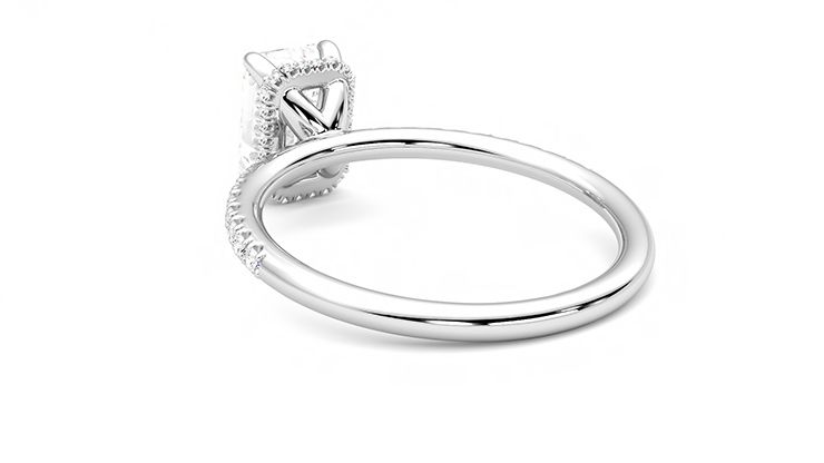 Taylor & Hart Thyme Emerald Engagement Ring 360 degree image 17