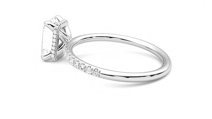 Taylor & Hart Thyme Emerald Engagement Ring 360 degree image 19