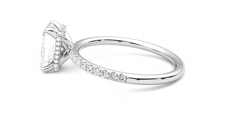 Taylor & Hart Thyme Emerald Engagement Ring 360 degree image 20
