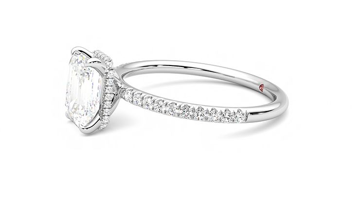 Taylor & Hart Thyme Emerald Engagement Ring 360 degree image 22