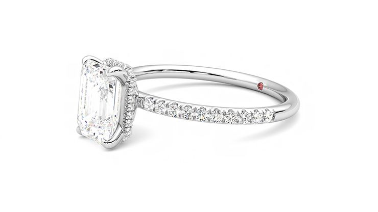 Taylor & Hart Thyme Emerald Engagement Ring 360 degree image 23