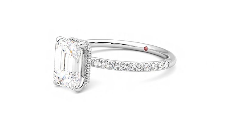 Taylor & Hart Thyme Emerald Engagement Ring 360 degree image 24