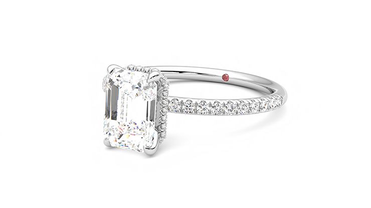 Taylor & Hart Thyme Emerald Engagement Ring 360 degree image 25