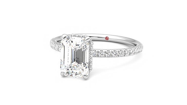 Taylor & Hart Thyme Emerald Engagement Ring 360 degree image 26