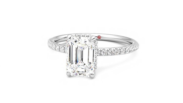 Taylor & Hart Thyme Emerald Engagement Ring 360 degree image 27