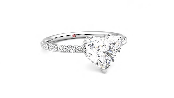 Taylor & Hart Thyme Heart Engagement Ring 360 degree image 4