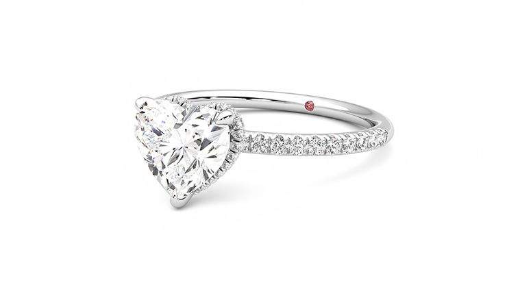 Taylor & Hart Thyme Heart Engagement Ring 360 degree image 25