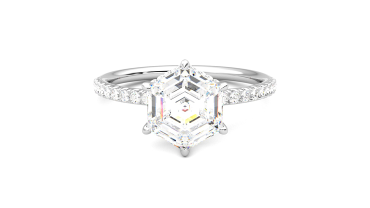 Taylor & Hart Thyme Hexagonal Engagement Ring 360 degree image 0