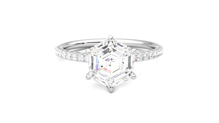 Taylor & Hart Thyme Hexagonal Engagement Ring 360 degree image 1