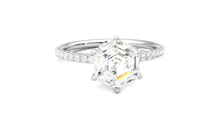 Taylor & Hart Thyme Hexagonal Engagement Ring 360 degree image 2