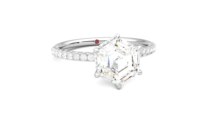 Taylor & Hart Thyme Hexagonal Engagement Ring 360 degree image 3