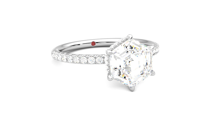 Taylor & Hart Thyme Hexagonal Engagement Ring 360 degree image 4