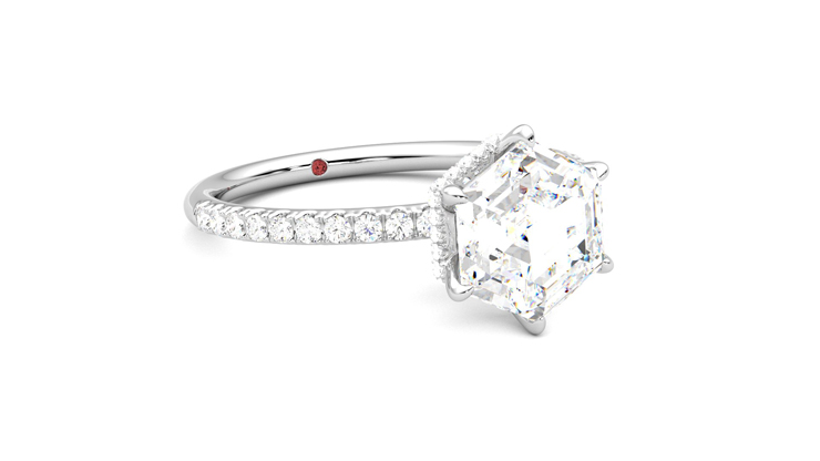 Taylor & Hart Thyme Hexagonal Engagement Ring 360 degree image 5