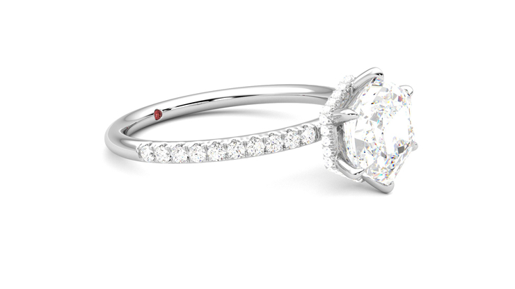 Taylor & Hart Thyme Hexagonal Engagement Ring 360 degree image 7