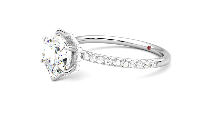 Taylor & Hart Thyme Hexagonal Engagement Ring 360 degree image 23