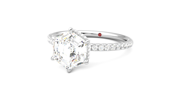 Taylor & Hart Thyme Hexagonal Engagement Ring 360 degree image 26