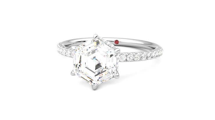 Taylor & Hart Thyme Hexagonal Engagement Ring 360 degree image 27