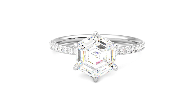 Taylor & Hart Thyme Hexagonal Engagement Ring 360 degree image 29