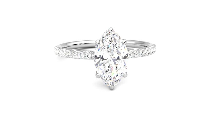 Taylor & Hart Thyme Marquise Engagement Ring 360 degree image 1