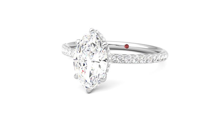 Taylor & Hart Thyme Marquise Engagement Ring 360 degree image 25