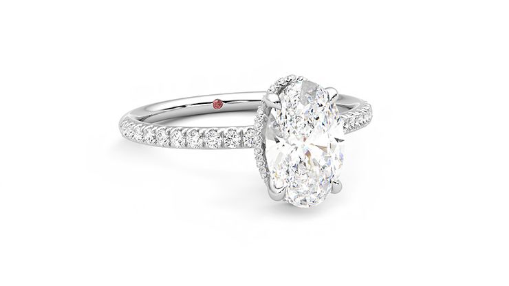 Taylor & Hart Thyme Oval Engagement Ring 360 degree image 4