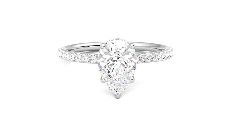 Taylor & Hart Thyme Pear Engagement Ring 360 degree image 1