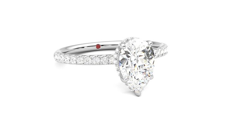 Taylor & Hart Thyme Pear Engagement Ring 360 degree image 4