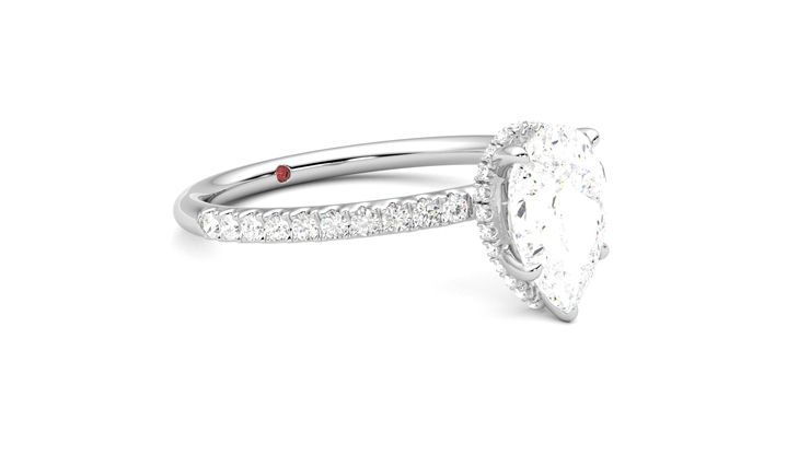 Taylor & Hart Thyme Pear Engagement Ring 360 degree image 6
