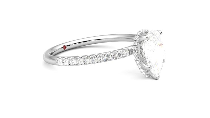 Taylor & Hart Thyme Pear Engagement Ring 360 degree image 7