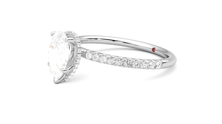 Taylor & Hart Thyme Pear Engagement Ring 360 degree image 23