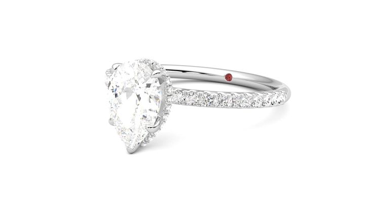 Taylor & Hart Thyme Pear Engagement Ring 360 degree image 25