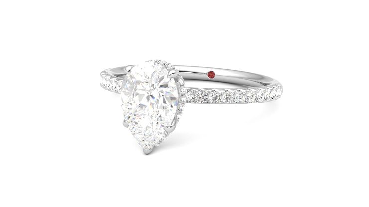 Taylor & Hart Thyme Pear Engagement Ring 360 degree image 26
