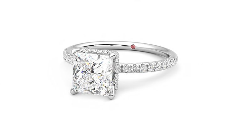 Taylor & Hart Thyme Princess Engagement Ring 360 degree image 26