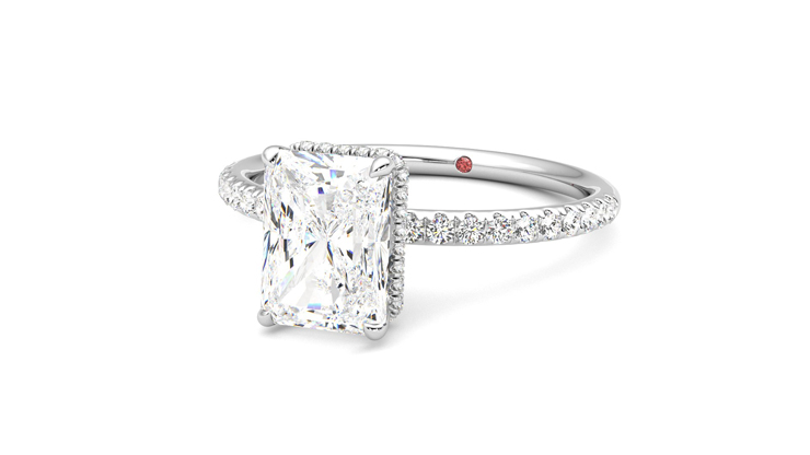 Taylor & Hart Thyme Radiant Engagement Ring 360 degree image 26