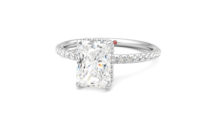 Taylor & Hart Thyme Radiant Engagement Ring 360 degree image 27
