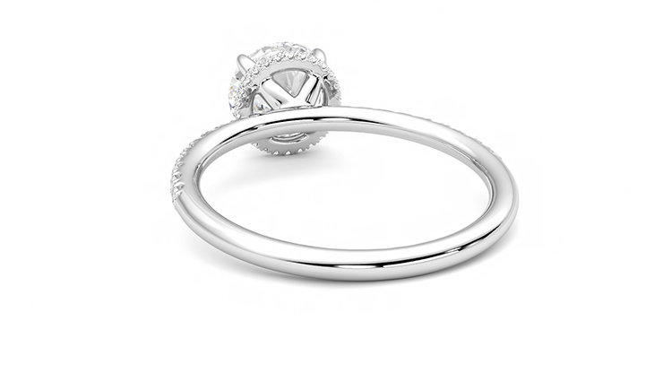 Diamonds on prongs engagement on sale ring