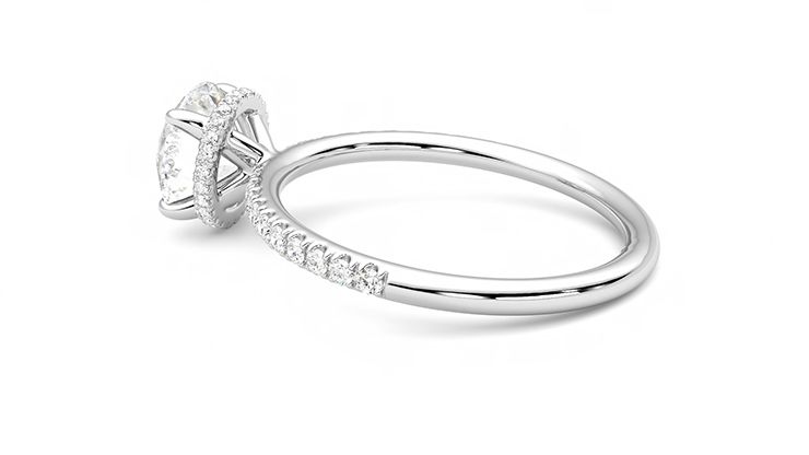 Taylor & Hart Thyme Round Engagement Ring 360 degree image 19