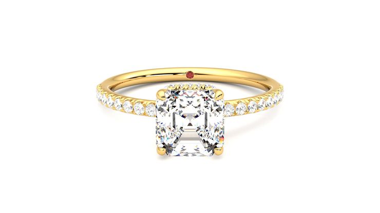 Taylor & Hart Thyme Asscher Engagement Ring 360 degree image 0