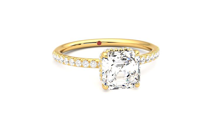 Taylor & Hart Thyme Asscher Engagement Ring 360 degree image 3