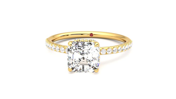 Taylor & Hart Thyme Asscher Engagement Ring 360 degree image 28