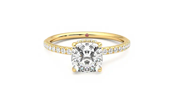 Taylor & Hart Thyme Cushion Engagement Ring 360 detail 01