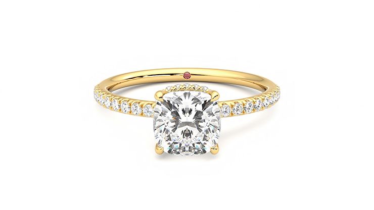 Taylor & Hart Thyme Cushion Engagement Ring 360 degree image 0