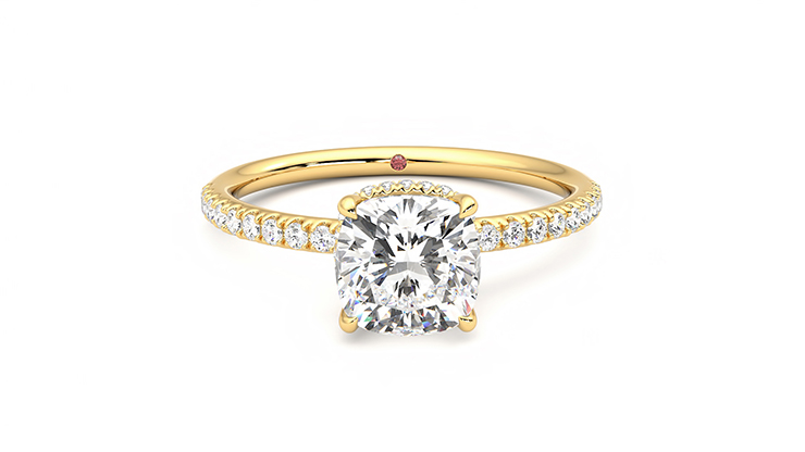Taylor & Hart Thyme Cushion Engagement Ring 360 degree image 1