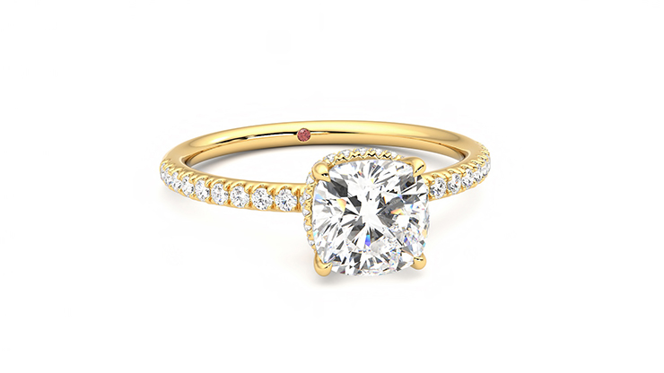 Taylor & Hart Thyme Cushion Engagement Ring 360 degree image 3